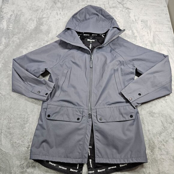 Baro Jacket Mens Small Gray The Brockton Waterproof Lightweight Rain Gorp Parka - Picture 2 of 15